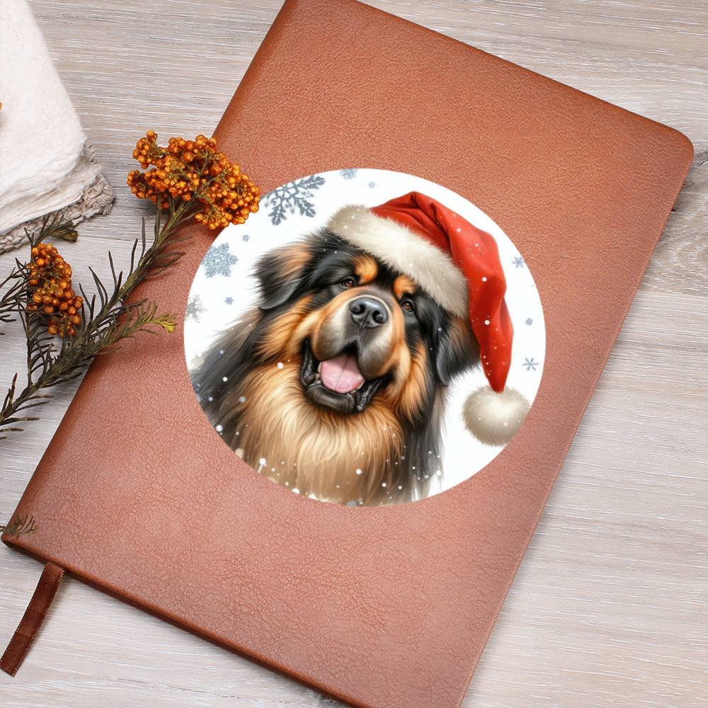 Christmas Dog - Tibetan Mastiff - Vegan Leather Journal