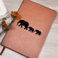 Mama Elephant With 2 Calves - Vegan Leather Journal