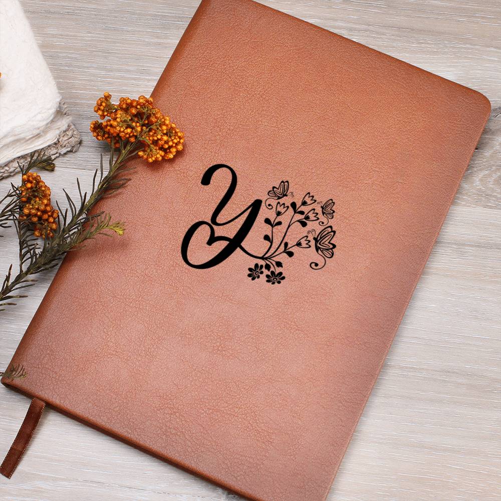 Botanical Monogram Y - Vegan Leather Journal
