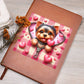 Valentine's Day Dog And Zipper 020 - Vegan Leather Journal
