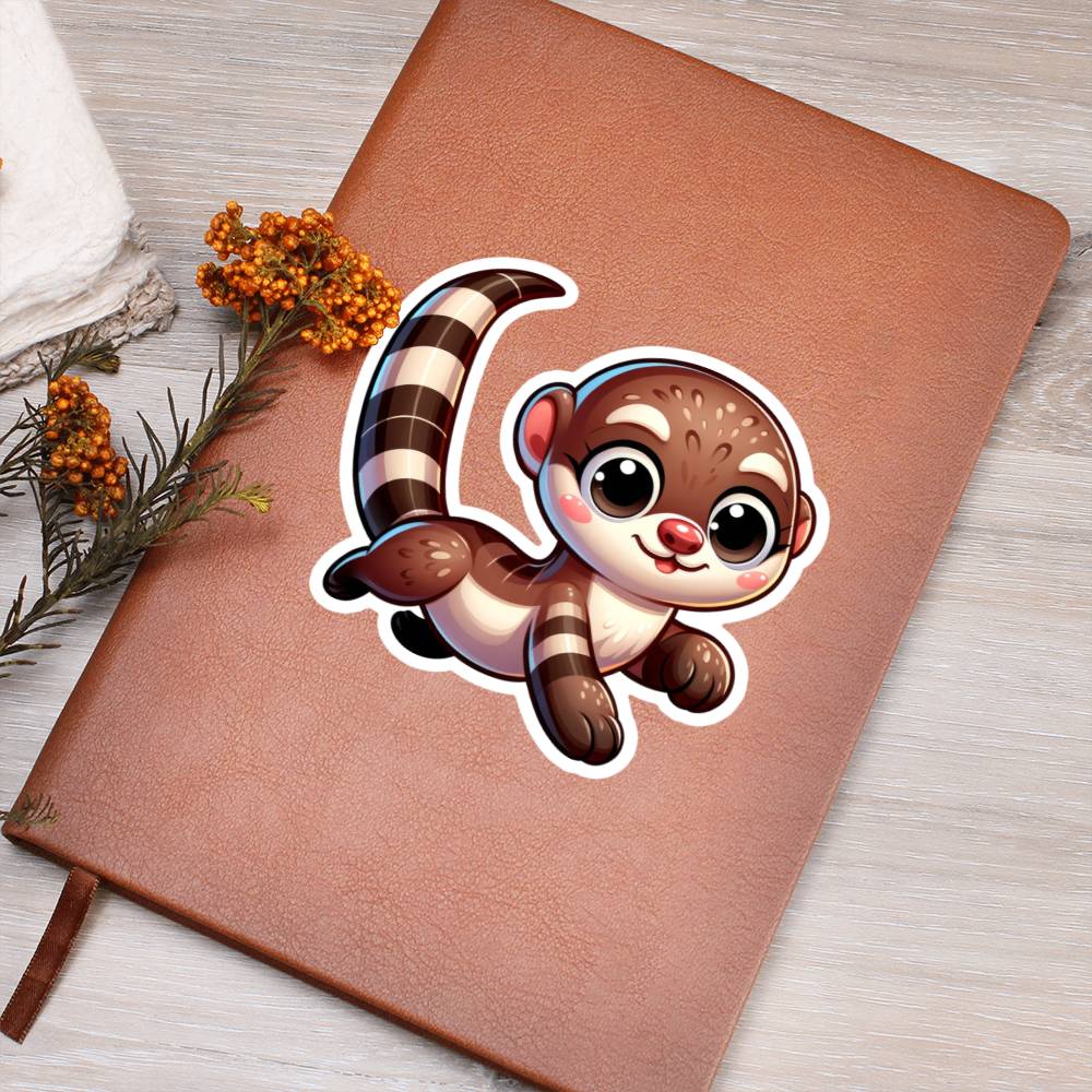 Cute Mongoose sticker 93 - Vegan Leather Journal