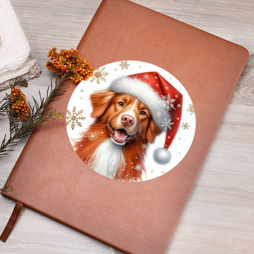 Christmas Dog - Nova Scotia Duck Tolling Retriever - Vegan Leather Journal