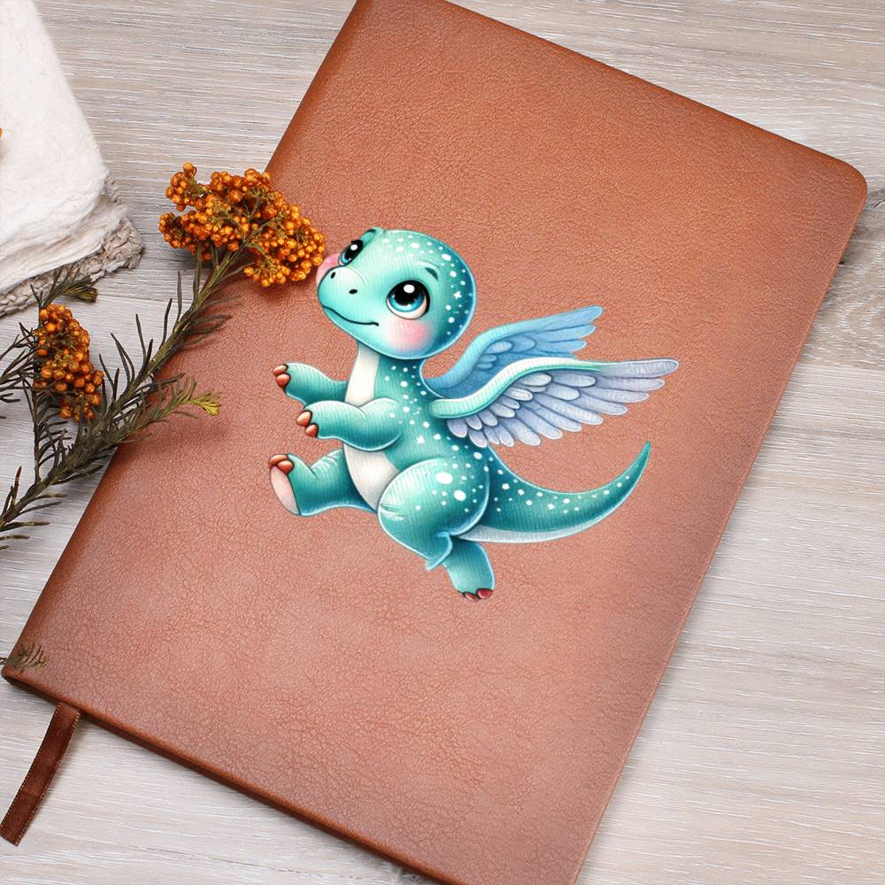 Colorful Baby Dinosaur 026 - Vegan Leather Journal