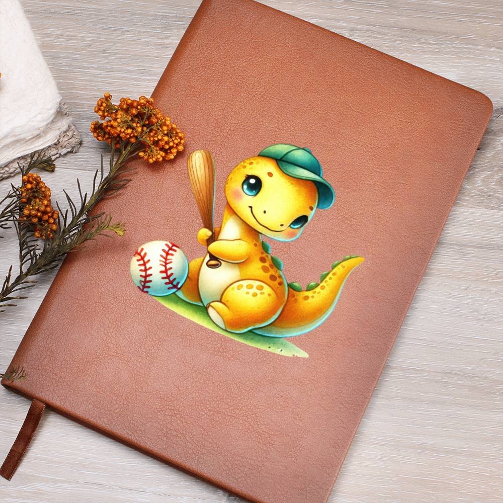 Colorful Baby Dinosaur 088 - Vegan Leather Journal