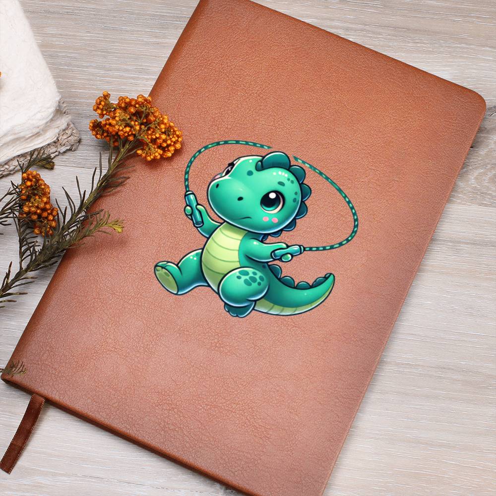 Colorful Baby Dinosaur 085 - Vegan Leather Journal