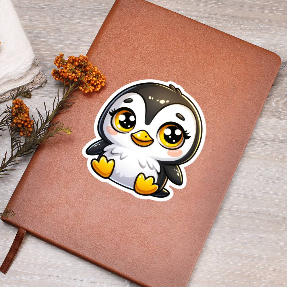 Cute Ellow-eyed Penguin sticker 222 - Vegan Leather Journal