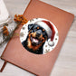 Christmas Dog - Rottweiler - Vegan Leather Journal