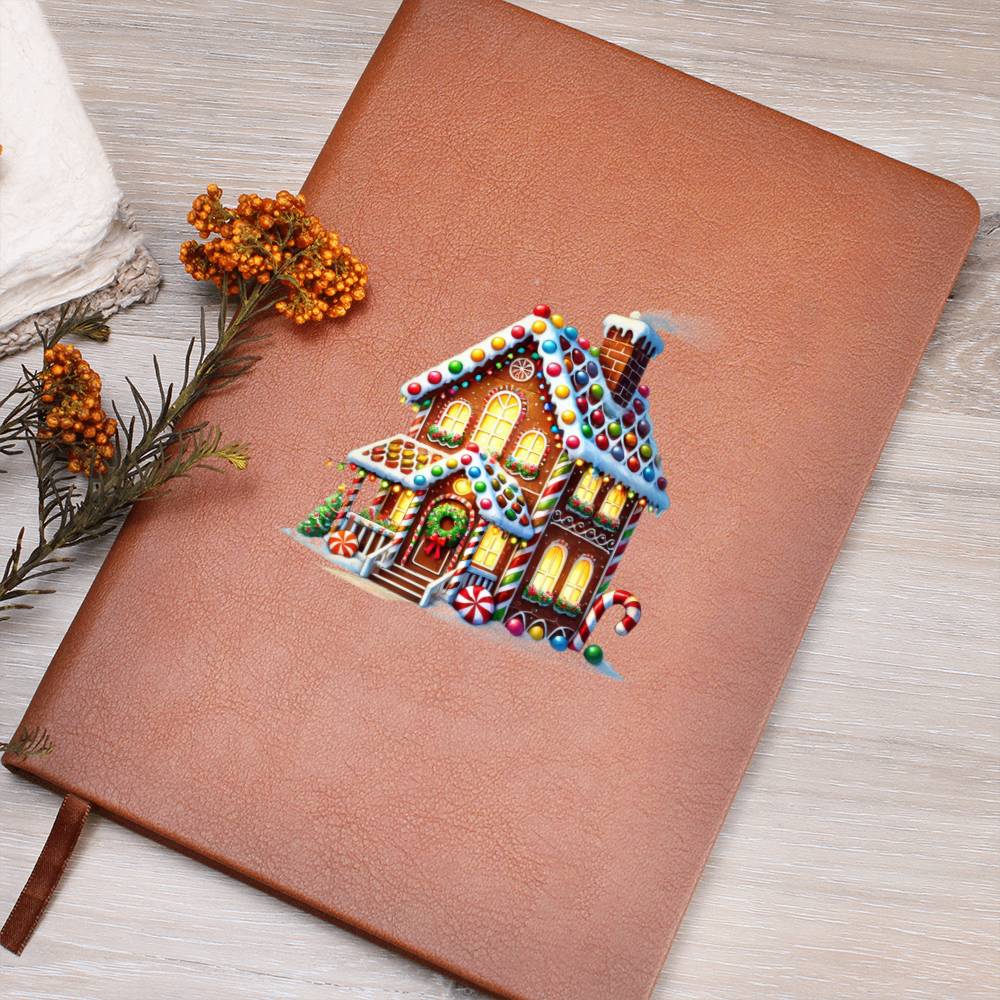 Christmas Gingerbread House 023 - Vegan Leather Journal
