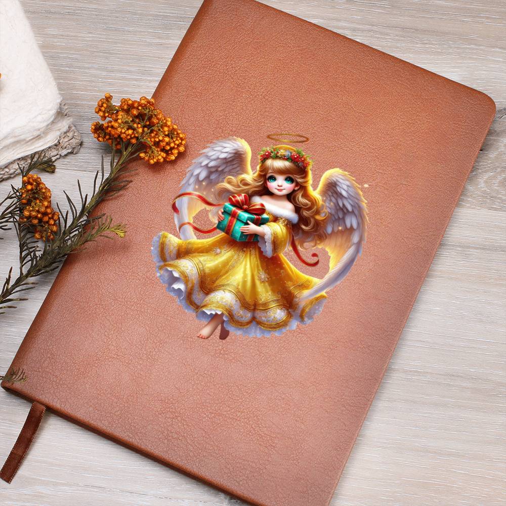 Cute Christmas Angel 024 - Vegan Leather Journal
