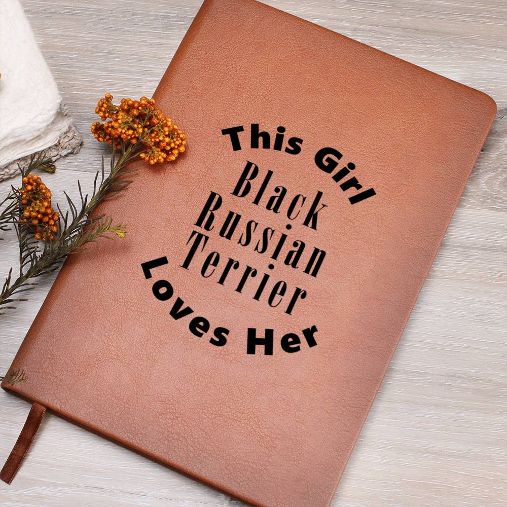 Black Russian Terrier v2 - Vegan Leather Journal