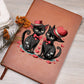 Valentine's Day Black Cat 009 - Vegan Leather Journal