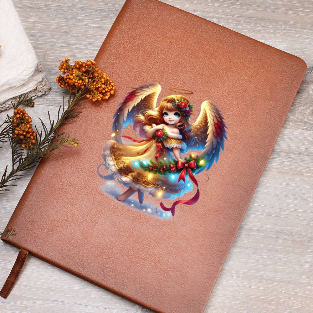 Cute Christmas Angel 008 - Vegan Leather Journal