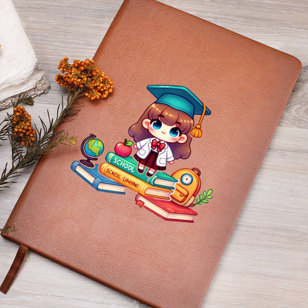 Cute Back to School Sticker 021 - Vegan Leather Journal