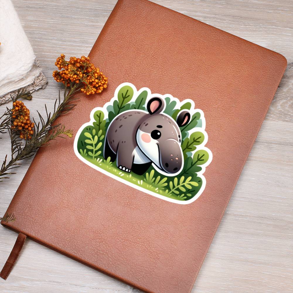 Cute Tapir sticker 188 - Vegan Leather Journal