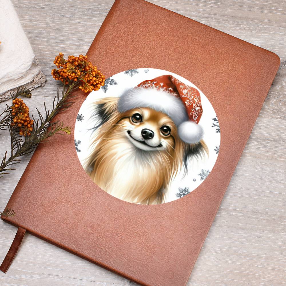 Christmas Dog - Russian Toy - Vegan Leather Journal