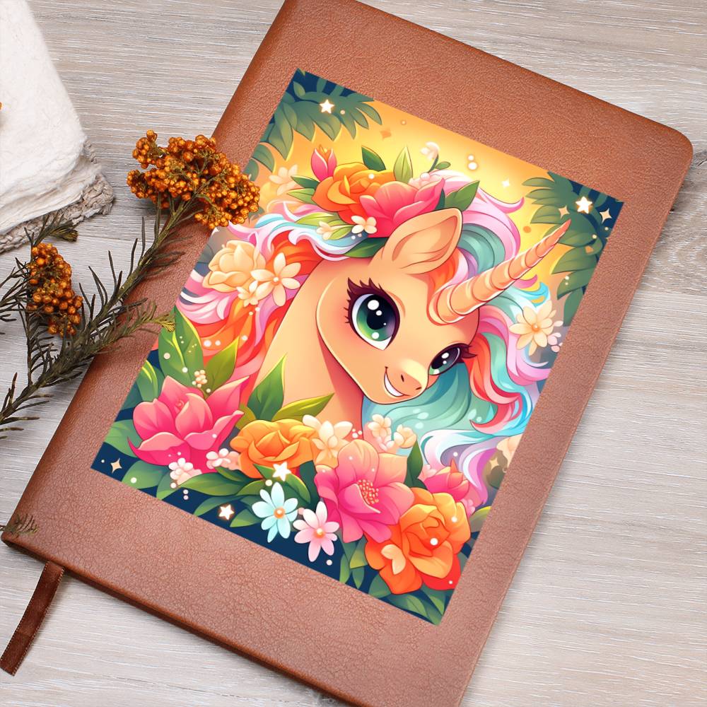 Cute Unicorn 105 - Vegan Leather Journal