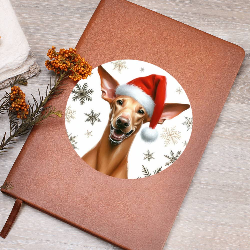Christmas Dog - Pharaoh Hound - Vegan Leather Journal