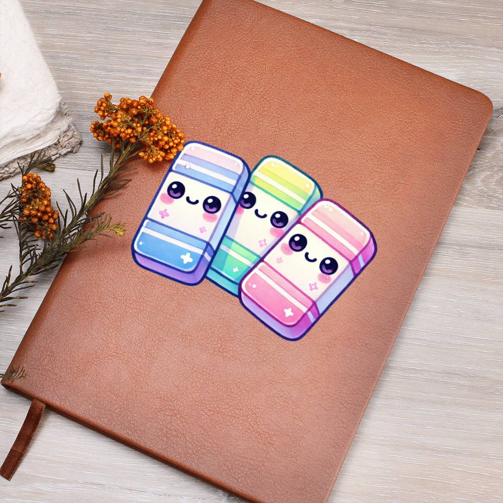 Cute Back to School Sticker 103 - Vegan Leather Journal