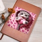 Valentine's Day Cat And Zipper 005 - Vegan Leather Journal