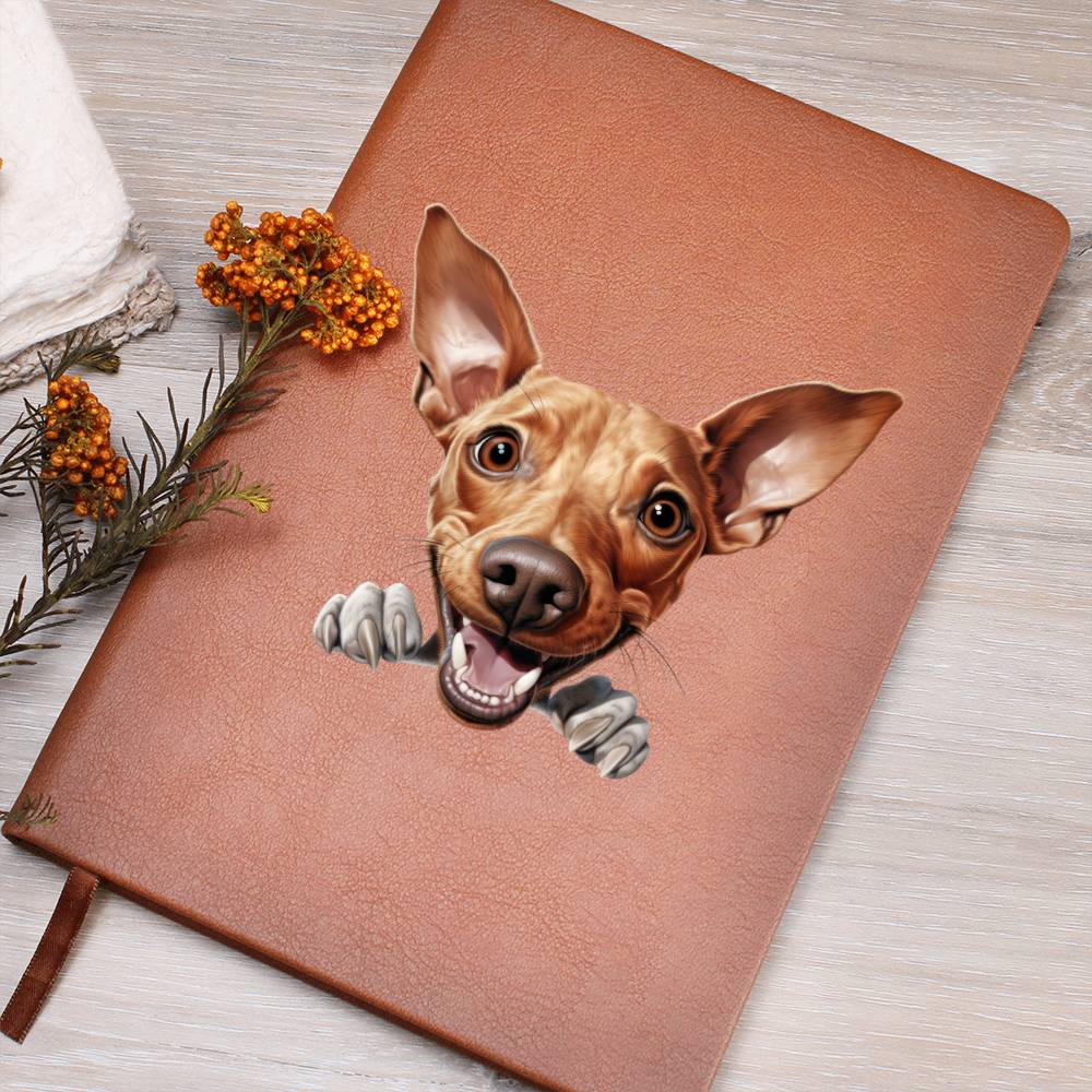Cirneco dell’Etna Peeking - Vegan Leather Journal
