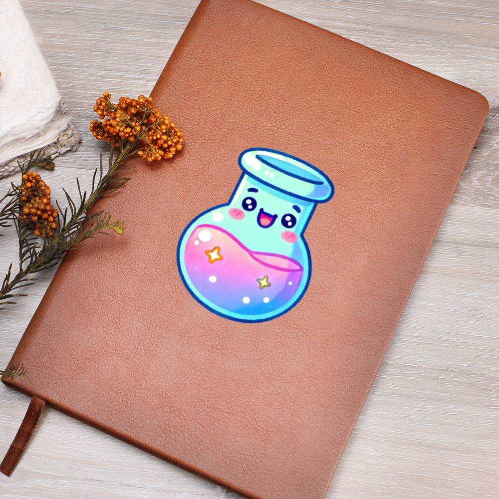 Cute Back to School Sticker 076 - Vegan Leather Journal