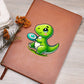 Colorful Baby Dinosaur 094 - Vegan Leather Journal