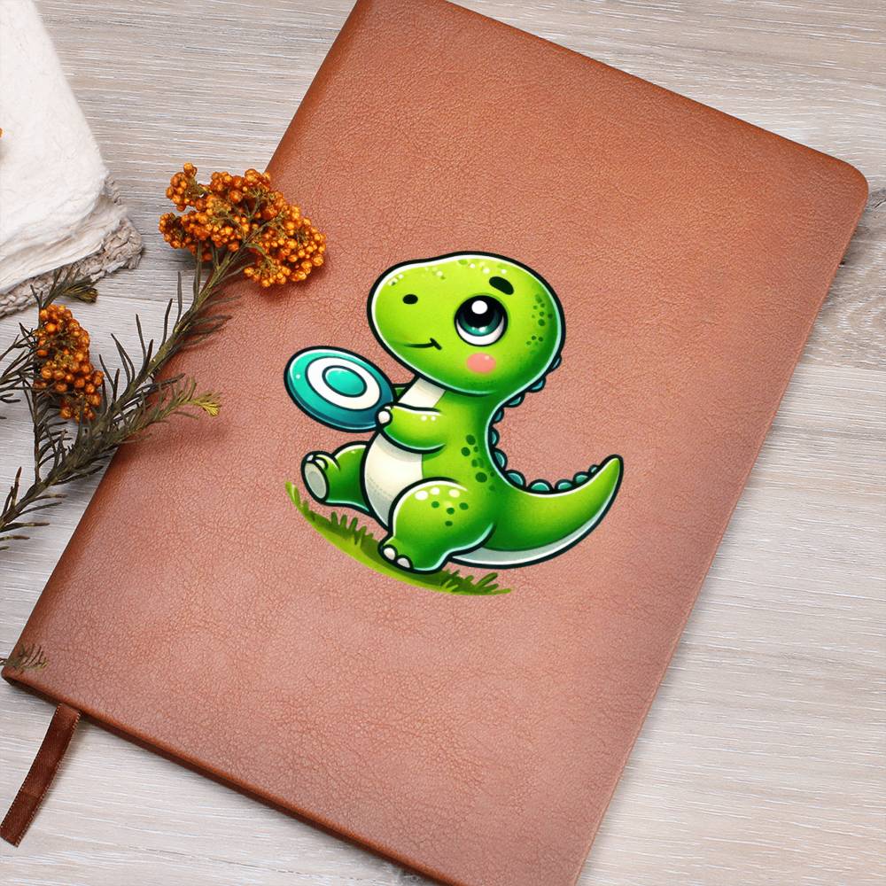 Colorful Baby Dinosaur 094 - Vegan Leather Journal
