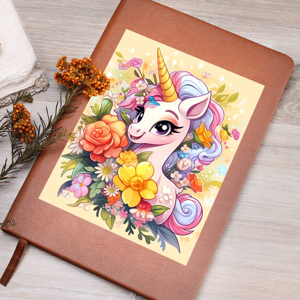 Cute Unicorn 068 - Vegan Leather Journal