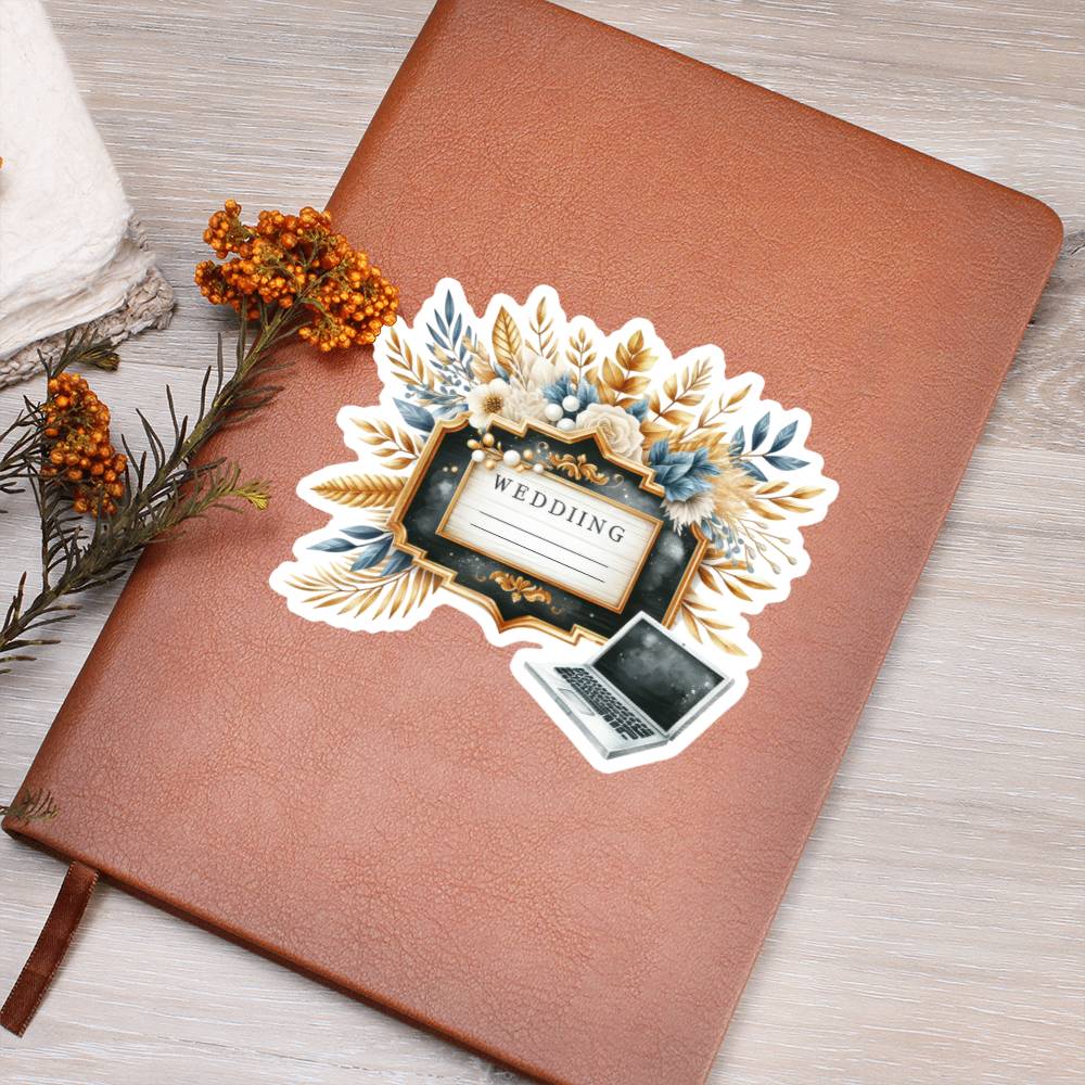 Luxury Wedding Decor Sticker 066 - Vegan Leather Journal