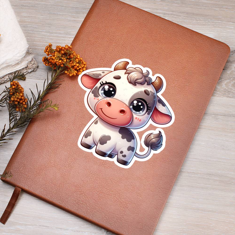 Cute Cow sticker 32 - Vegan Leather Journal