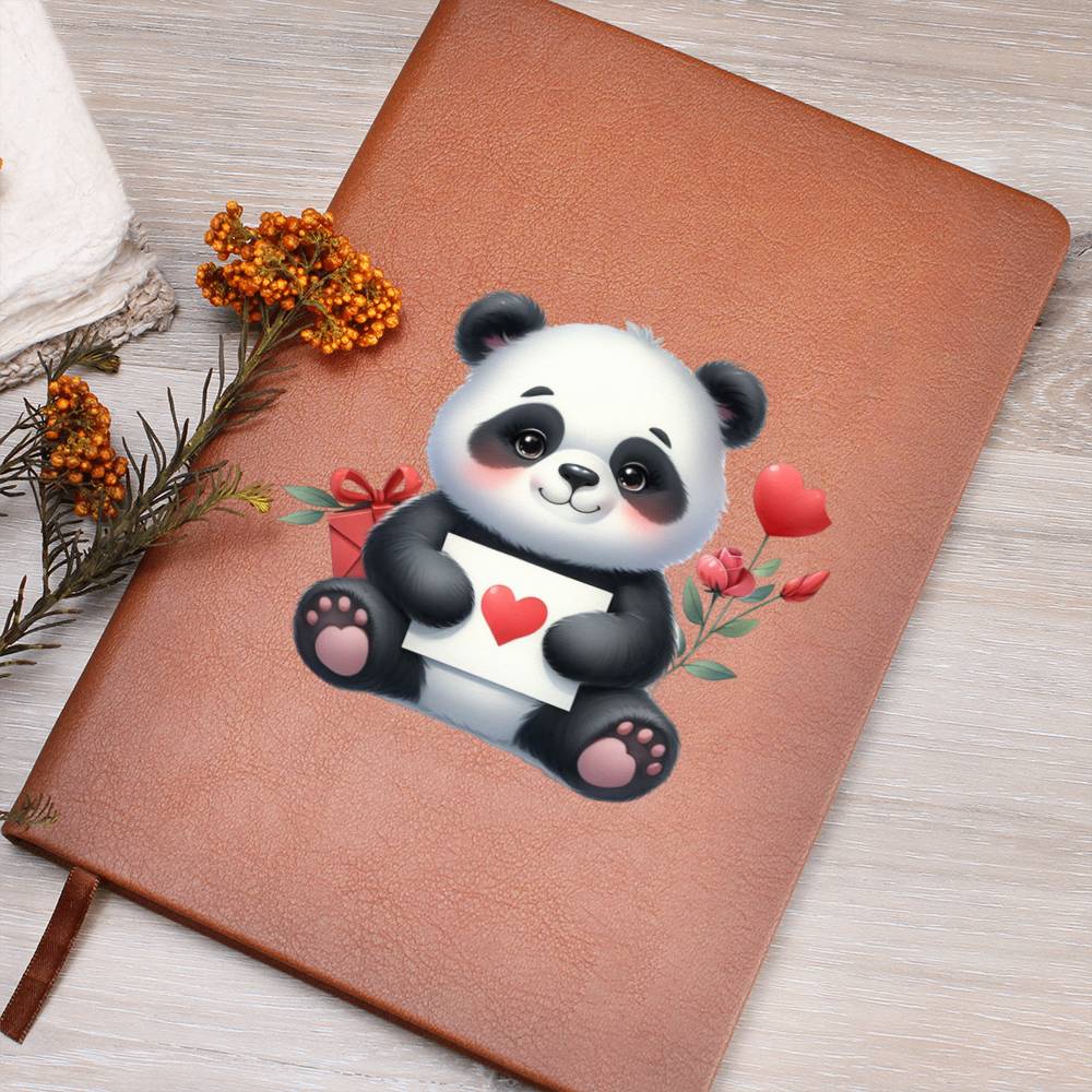 Valentine's Day Panda 010 - Vegan Leather Journal