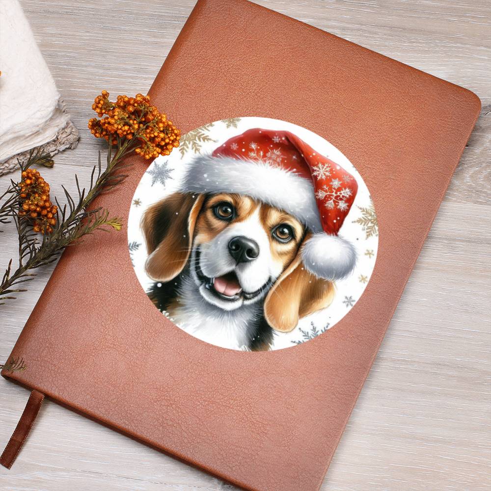 Christmas Dog - Beagle - Vegan Leather Journal