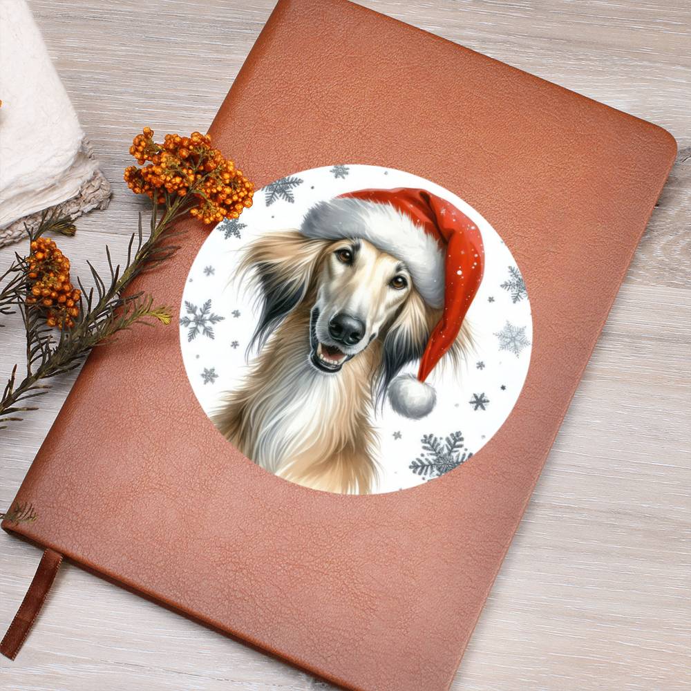 Christmas Dog - Sloughi - Vegan Leather Journal