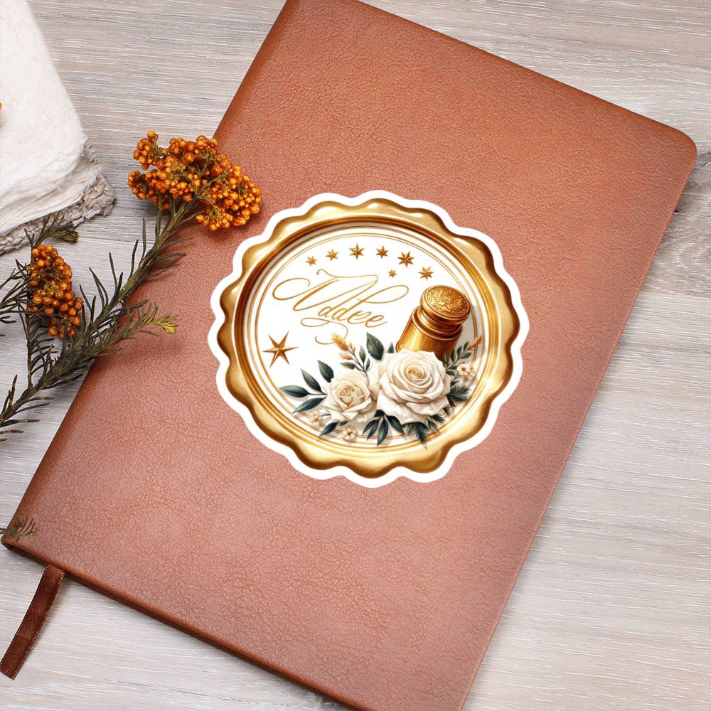 Luxury Wedding Decor Sticker 053 - Vegan Leather Journal