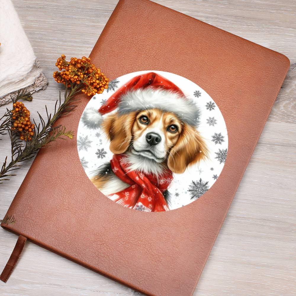 Christmas Dog - Harrier - Vegan Leather Journal