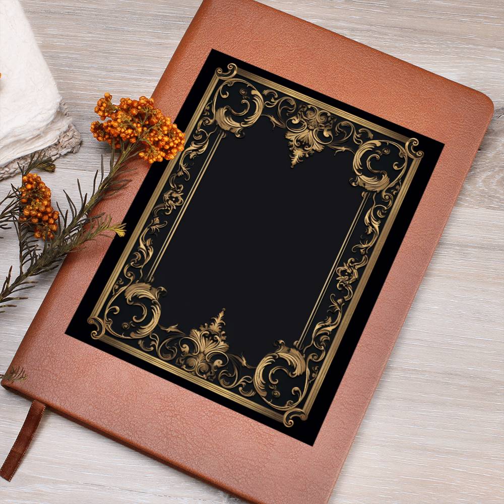 Ornate Gold Cover 077 - Vegan Leather Journal