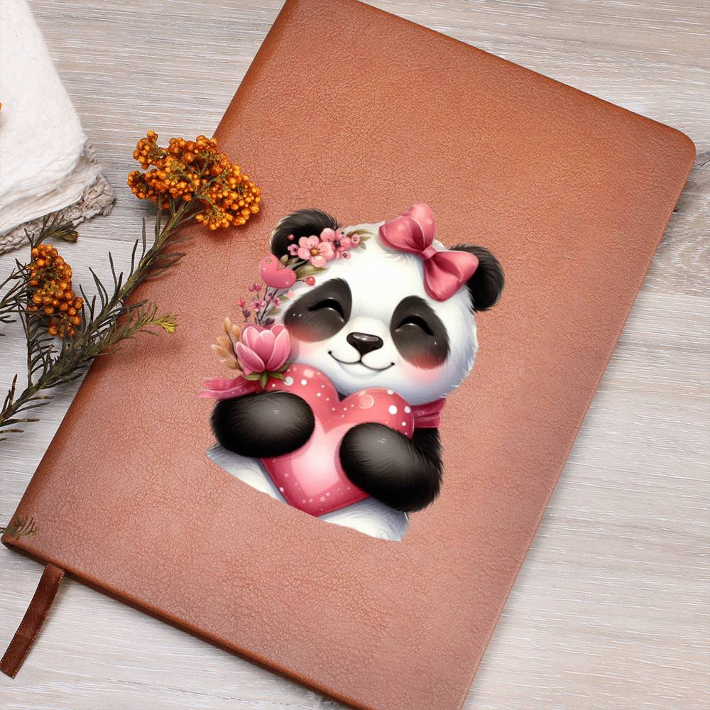 Valentine's Day Panda 013 - Vegan Leather Journal