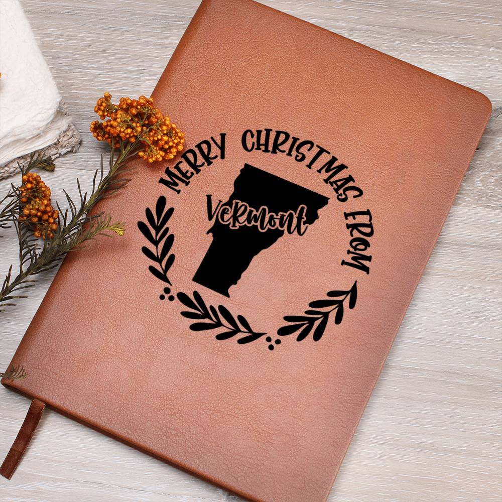 Merry Christmas From Vermont - Vegan Leather Journal