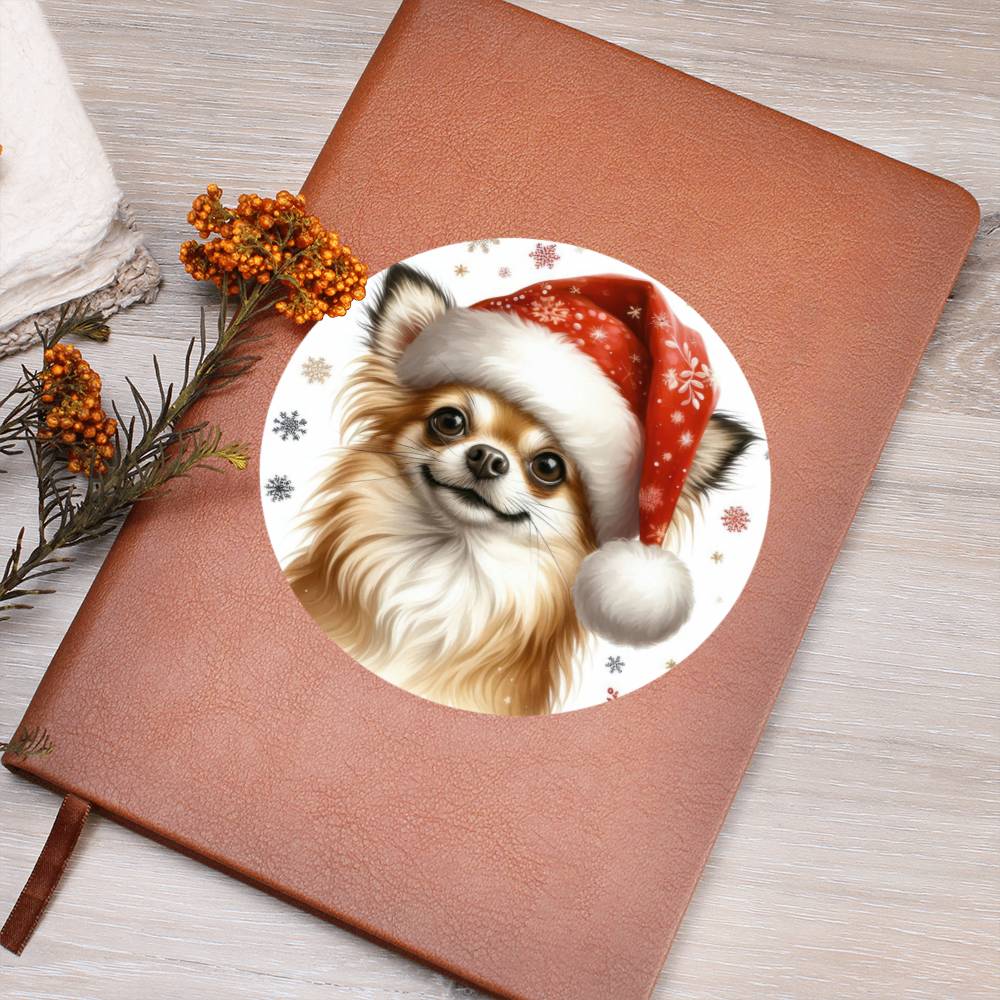Christmas Dog - Chihuahua - Vegan Leather Journal