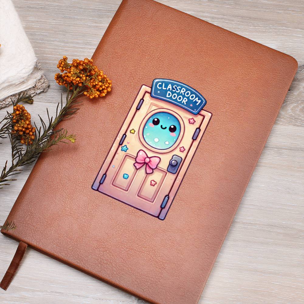 Cute Back to School Sticker 053 - Vegan Leather Journal