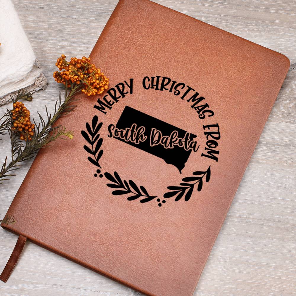 Merry Christmas From South Dakota - Vegan Leather Journal