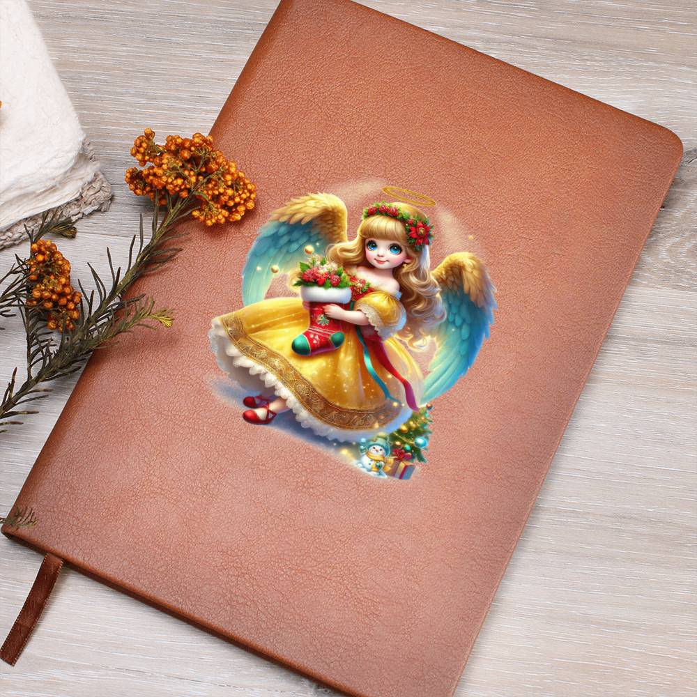 Cute Christmas Angel 009 - Vegan Leather Journal