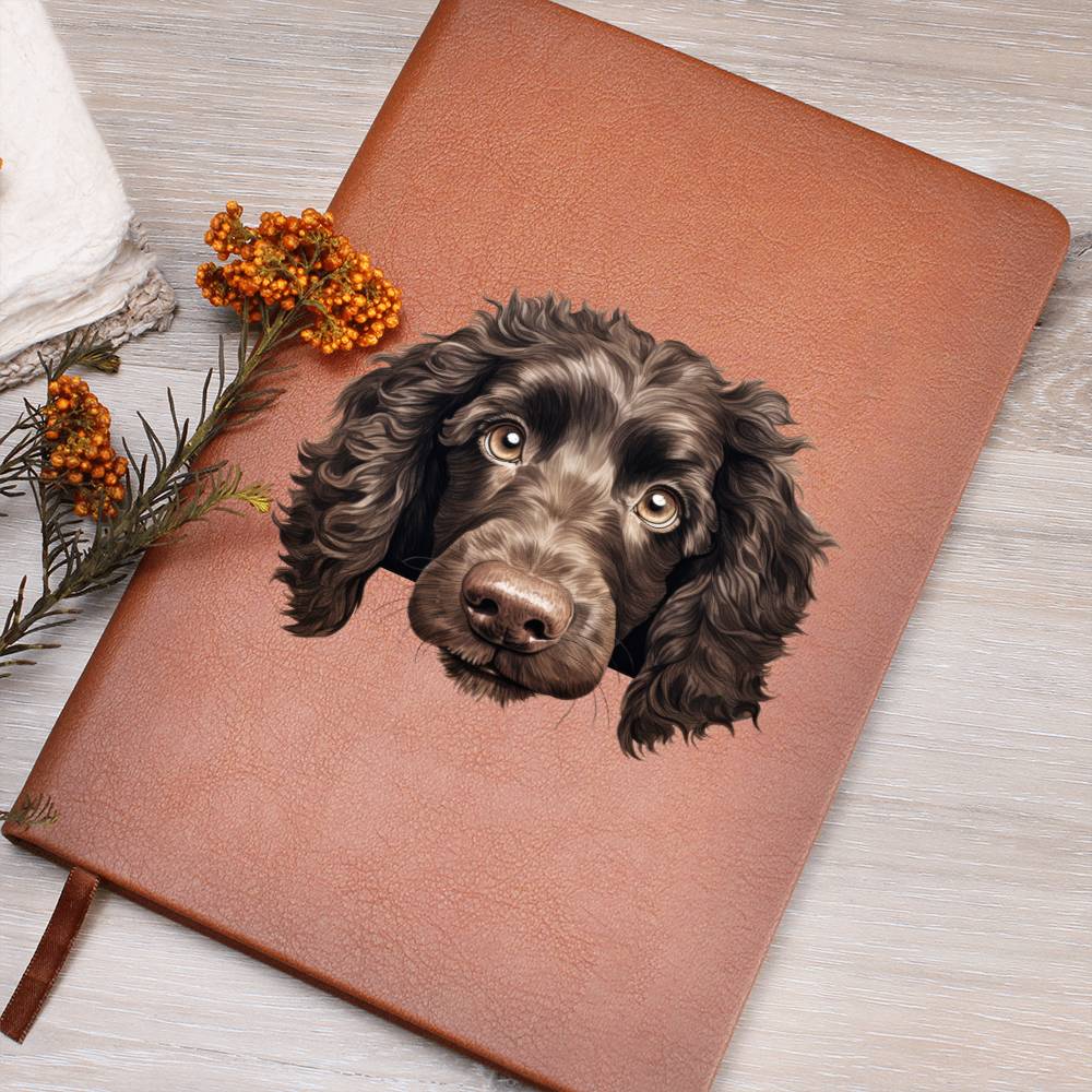 American Water Spaniel Peeking - Vegan Leather Journal