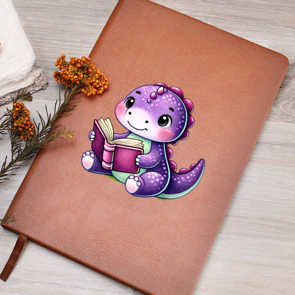 Colorful Baby Dinosaur 044 - Vegan Leather Journal