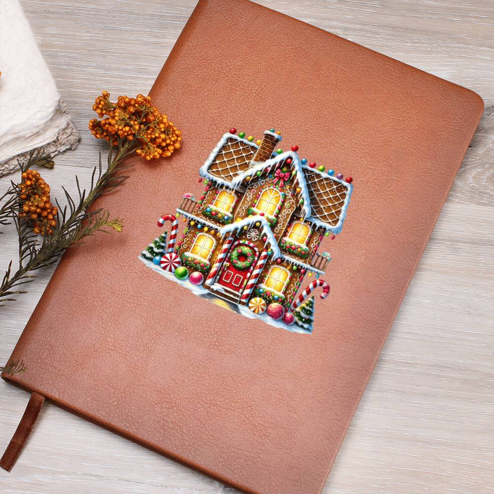 Christmas Gingerbread House 022 - Vegan Leather Journal