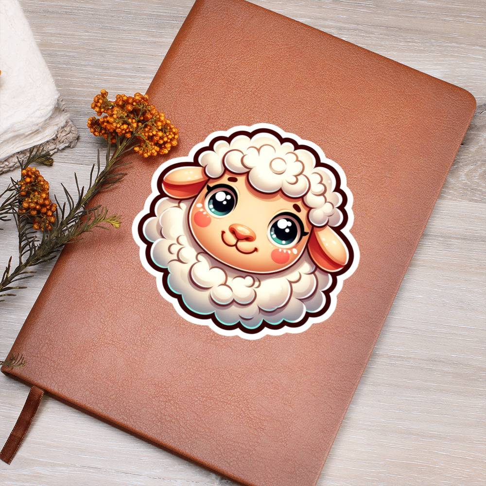 Cute Sheep sticker 163 - Vegan Leather Journal