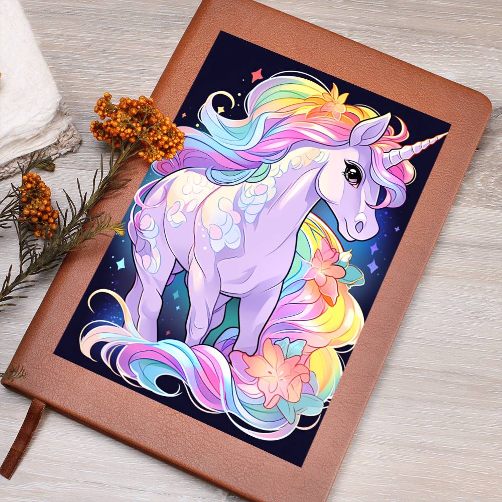 Cute Unicorn 121 - Vegan Leather Journal
