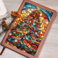 Christmas Stained Glass Design 029 - Vegan Leather Journal