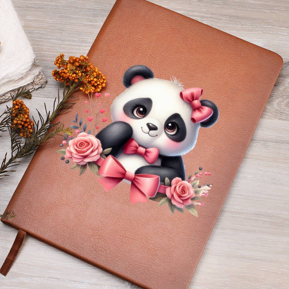 Valentine's Day Panda 021 - Vegan Leather Journal
