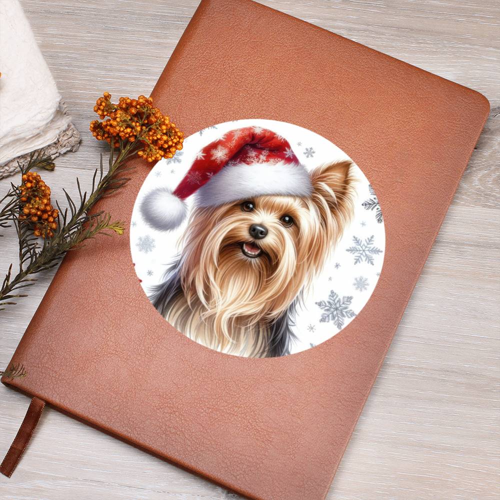 Christmas Dog - Silky Terrier - Vegan Leather Journal